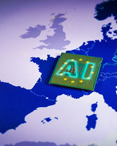 AI  Logo on map of Europe