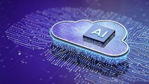 Mikrochip mit Netzwerk von AI