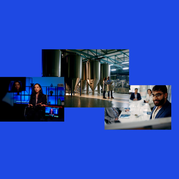 A collection of images with people in professional attire
