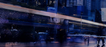 lebendige, verschwommene Stadt