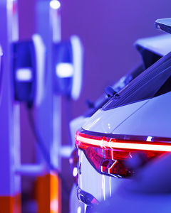 Car at a charging station