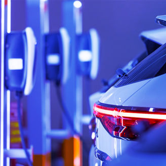 Car at a charging station