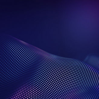 Abstract pentagon grid pattern with purple and violet light wave technology background. Futuristic and ai tech concept. 3d rendering.