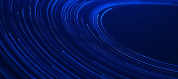 Abstract glowing blue lines animation on dark background with elegant motion light effects.