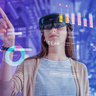 Woman with VR-glasses