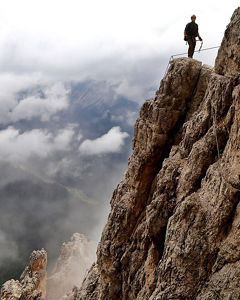 Mountaineer on the rope