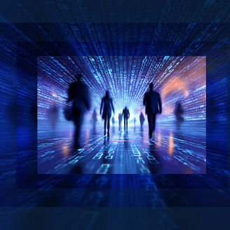 Girl smiling in a group meeting