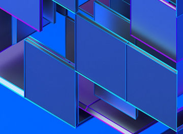Blue abstract cubes