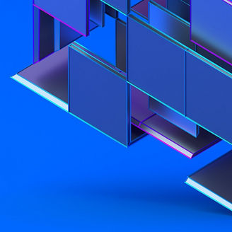 Abstract blue cubes