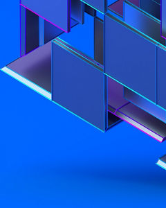 Blue abstract cubes