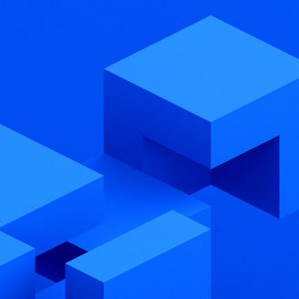 Abstrakter blauer Würfel