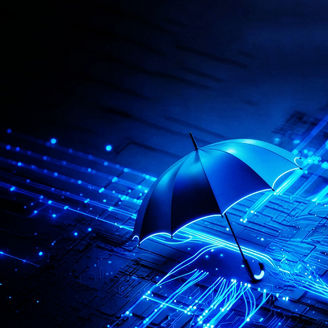 blue umbrella