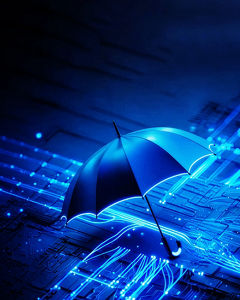 blue umbrella