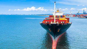 Freight ship carrying cargo containers