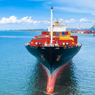 Freight ship carrying cargo containers