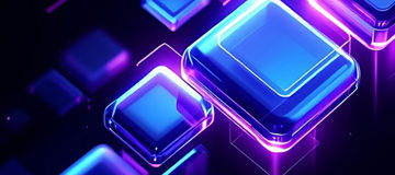 blocks with neon lighting abstract