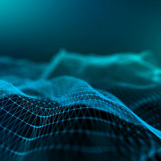 3D abstract background with low poly plexus design