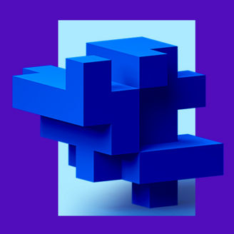Blue blocks abstract