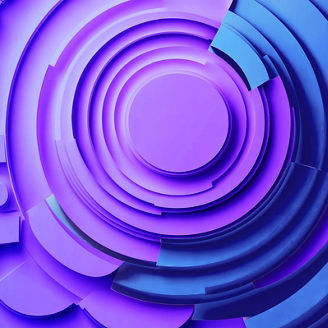 An Abstract 3D design featuring layered circular patterns in white and orange tones, creating clean and modern aesthetic with sense of depth and balance