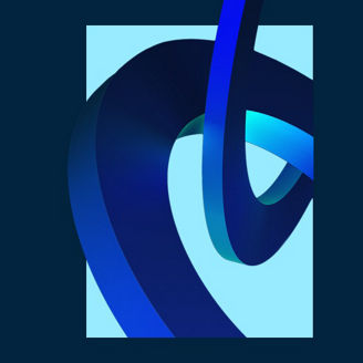 Blue circular rings abstract banner