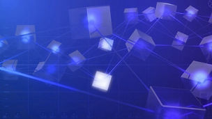 Blue cubes connected