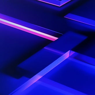 blue cuboids with pink lights banner