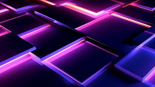 blue cuboids with pink lights 