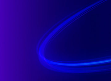 Blue half oval curve