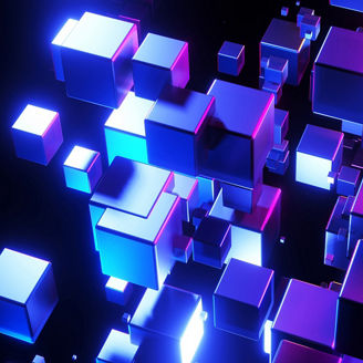 Blauw roze 3D abstracte blokken