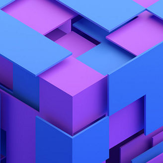 Blue purple cube abstract