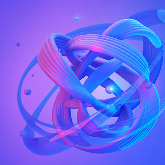 Blue purple circular vortex abstract banner