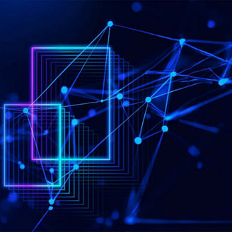 Blue rectangles graphics banner