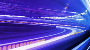 Blue tunnel waves banner