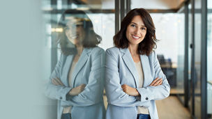 woman leaning on wall