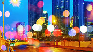 Bokeh cityscape street