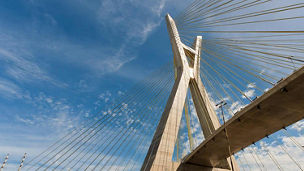 bridge at front of buildings