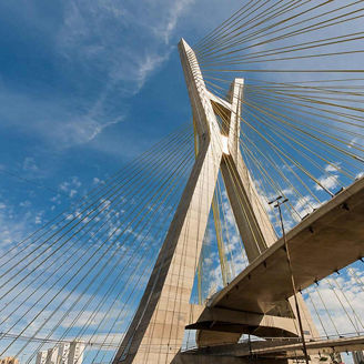 bridge at front of buildings