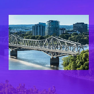 Bridge in the city banner