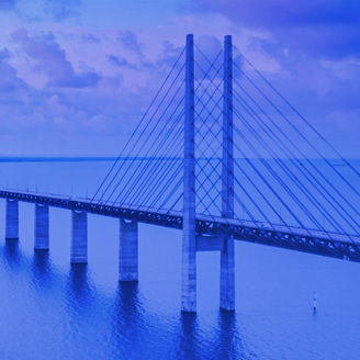 Bridge over water banner