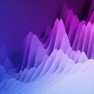 Bright 3D render of undulating waves