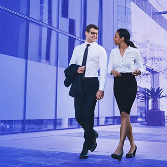 two business people walking