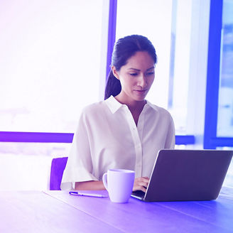 business woman working on a laptop