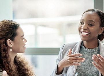 Business woman having a team discussion