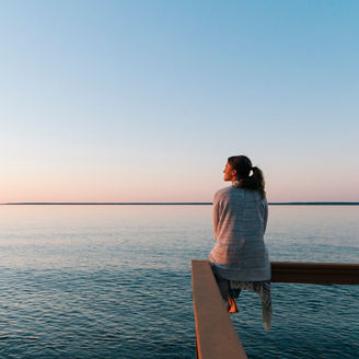 sunset and sea behind, Michigan
