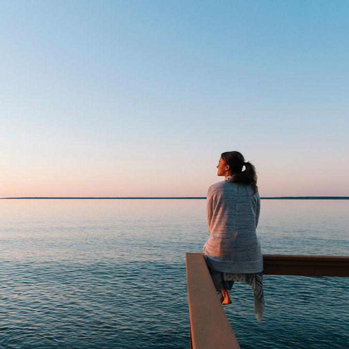sunset and sea behind, Michigan