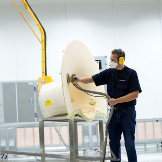 man working on a machine