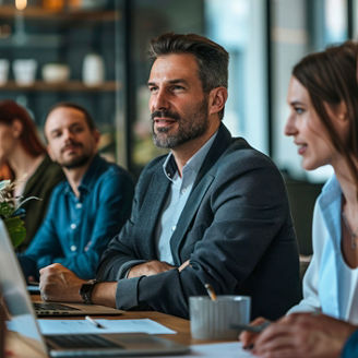 Business meeting to discuss about online business analysis in the company