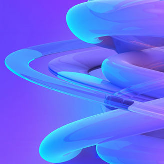 Abstract shapes on colorful trendy background. Modern fluid colorful gradient 3d geometric figures in the shape of swirl on gradient background. Design layout for web, banner, flyer, poster. 3d render