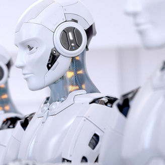 Roboter in einer Reihe