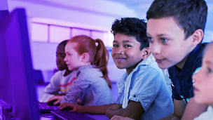 Children working on computer